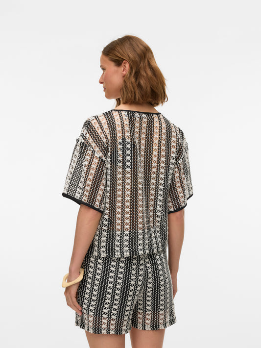 VMOHIO SS V-NECK OVERSIZE TOP JRS GA