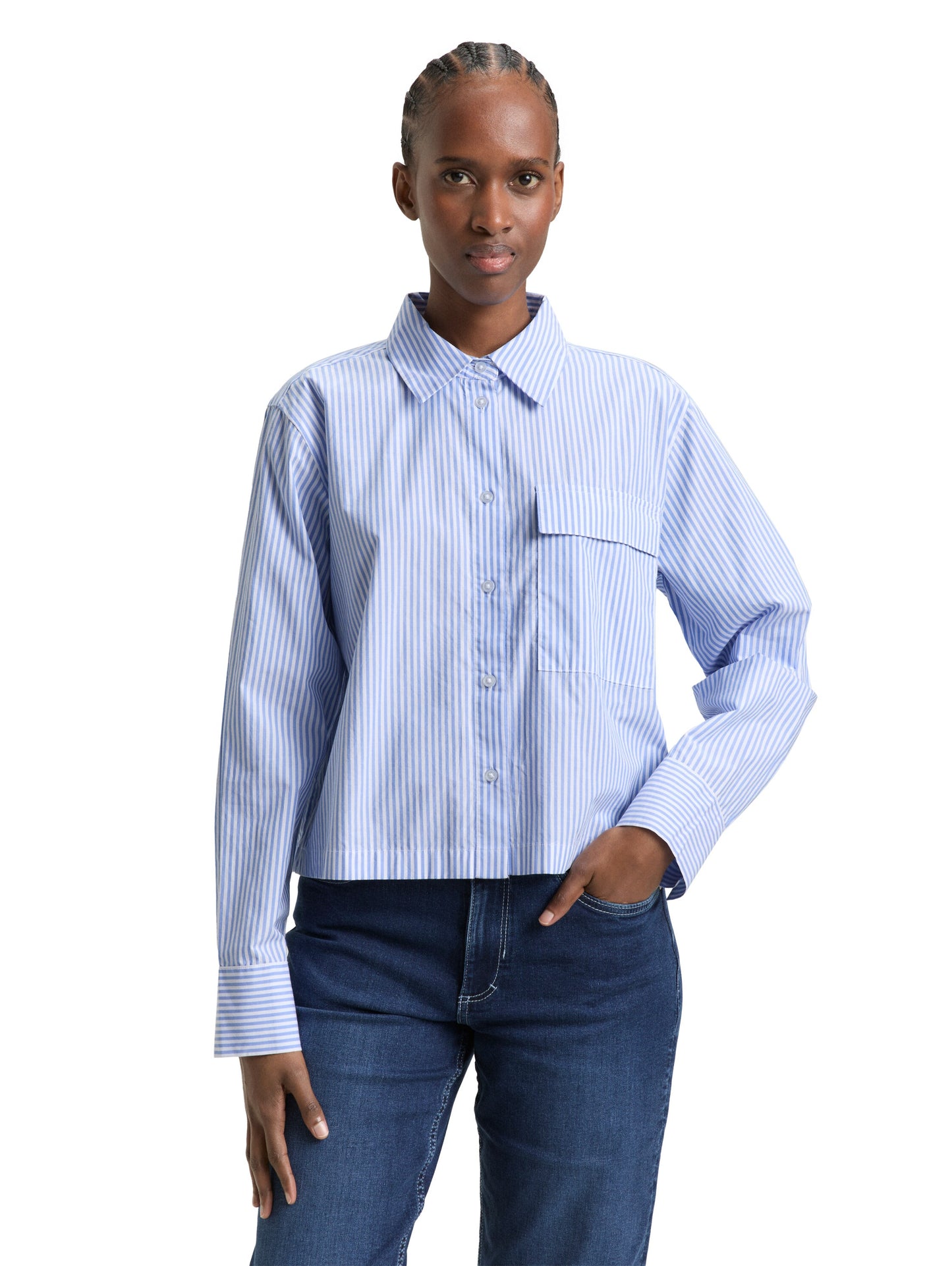 Boxy Fit Hemdbluse aus Baumwolle