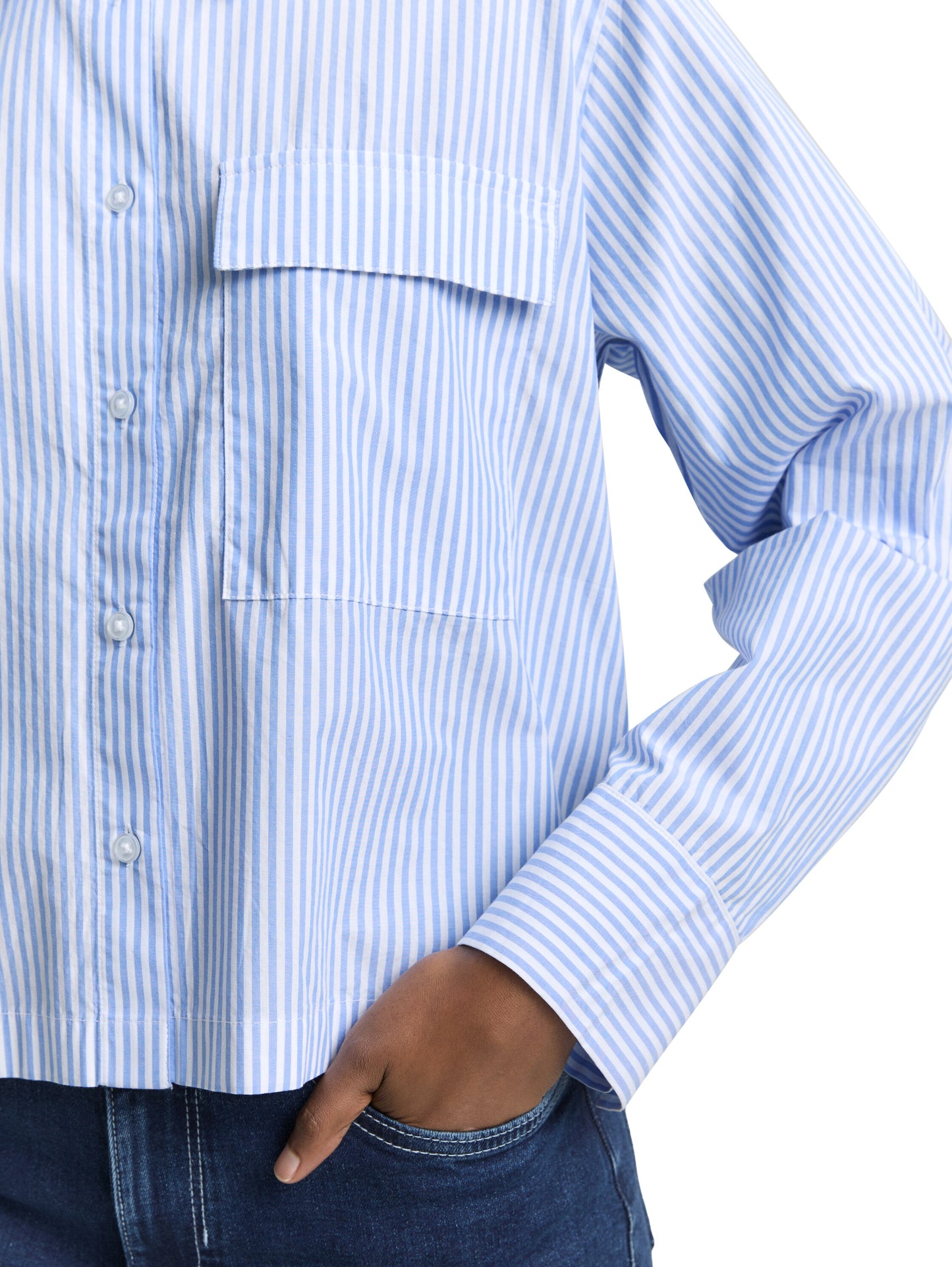 Boxy Fit Hemdbluse aus Baumwolle