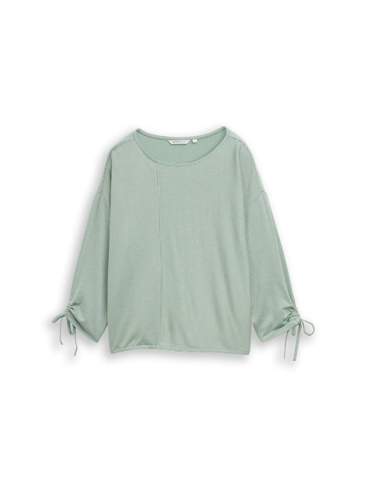 Loose Fit Langarmshirt mit Raffärmeln