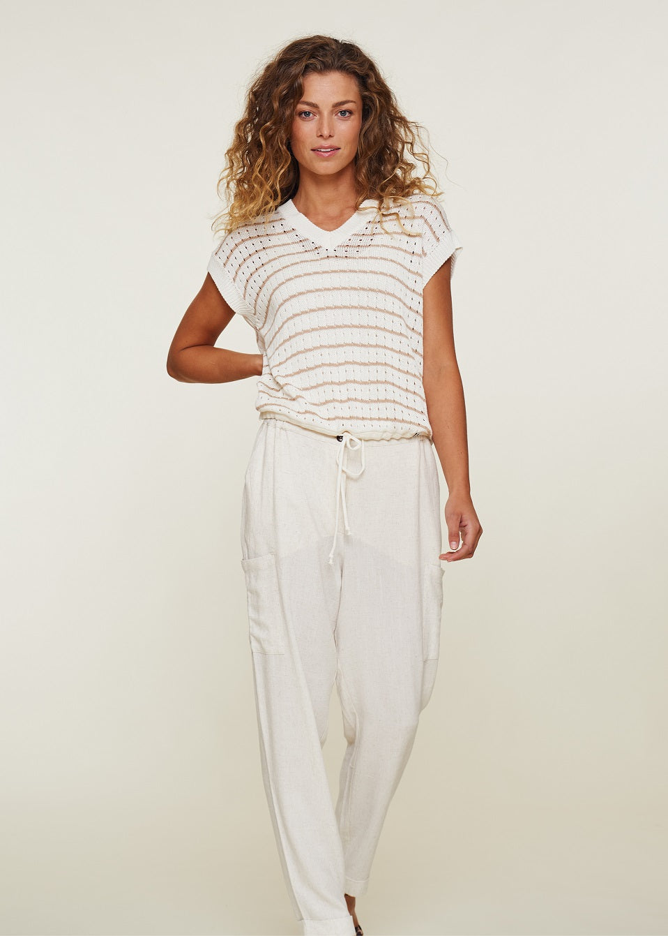 Simple T-Shirt 1/2 F83314 Egret/Sand