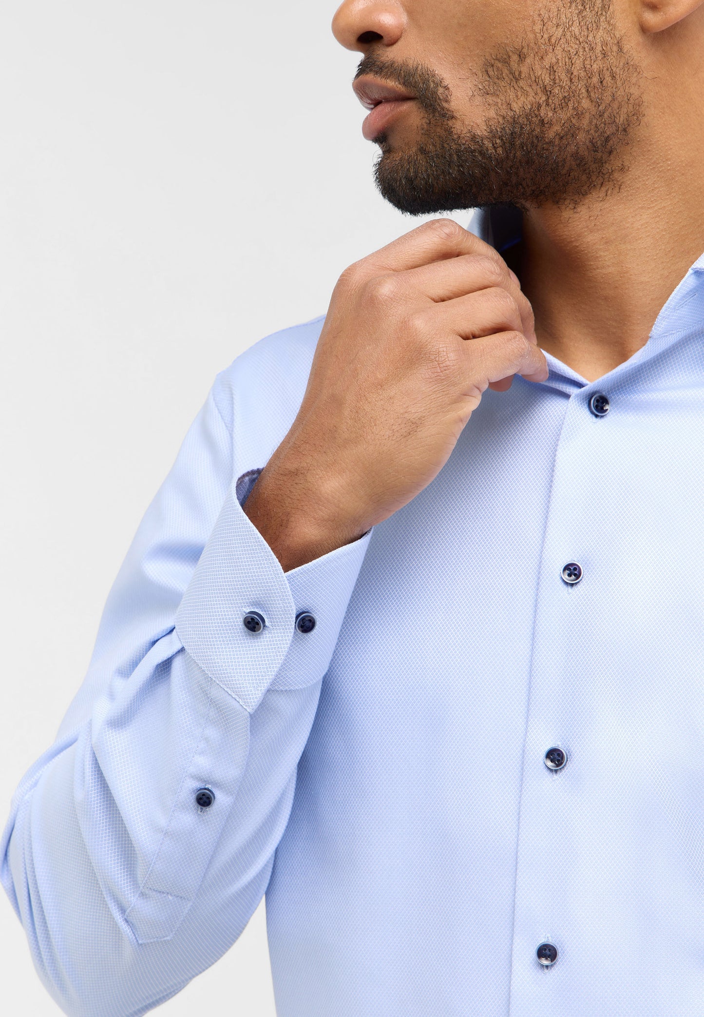 Dynamic Cotton Dobbydesign Langarm