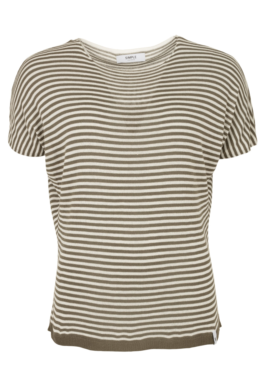 Simple T-Shirt 1/2 F83312 Egret/Khaki