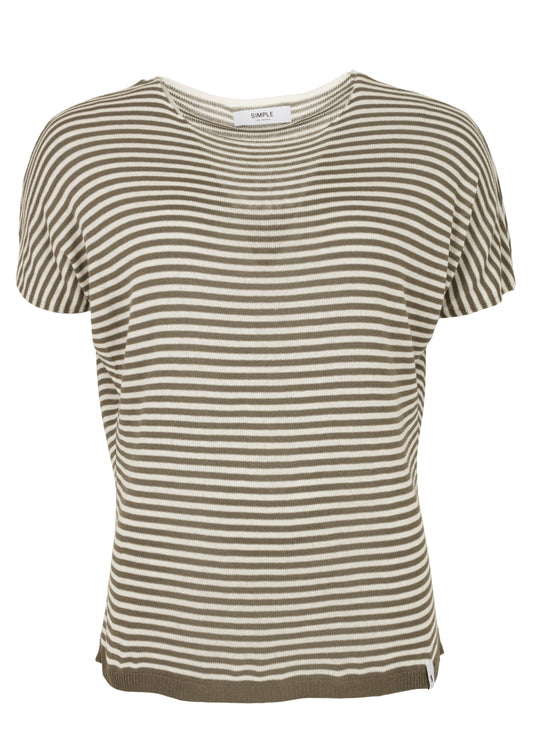 Simple T-Shirt 1/2 F83312 Egret/Khaki