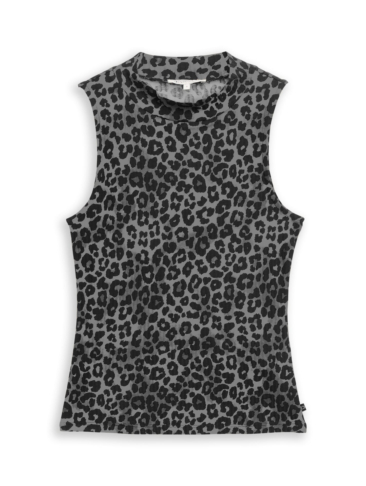 Ripp Top mit Stehkragen