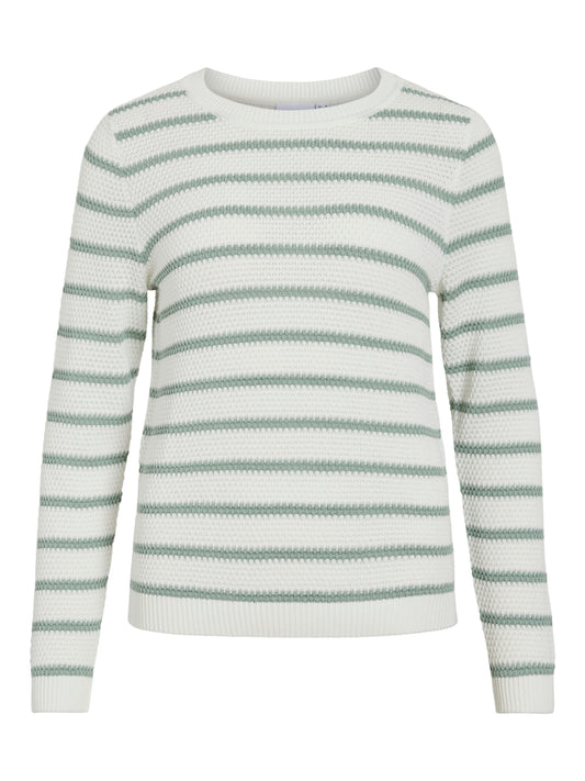 VIDALO O-NECK L/S STRIPE KNIT TOP- NOOS