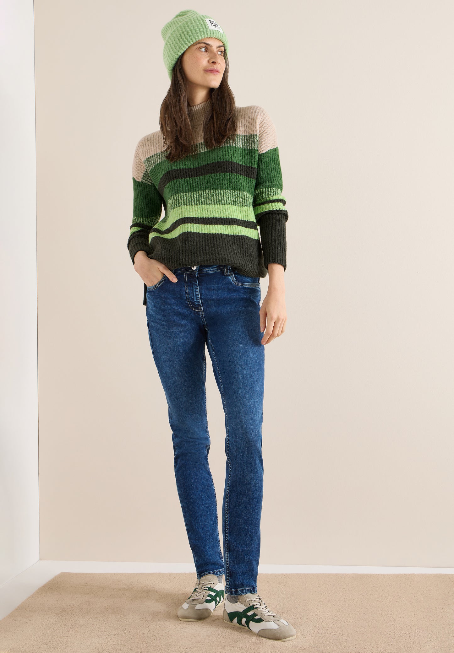 Gestreifter Mouliné Pullover