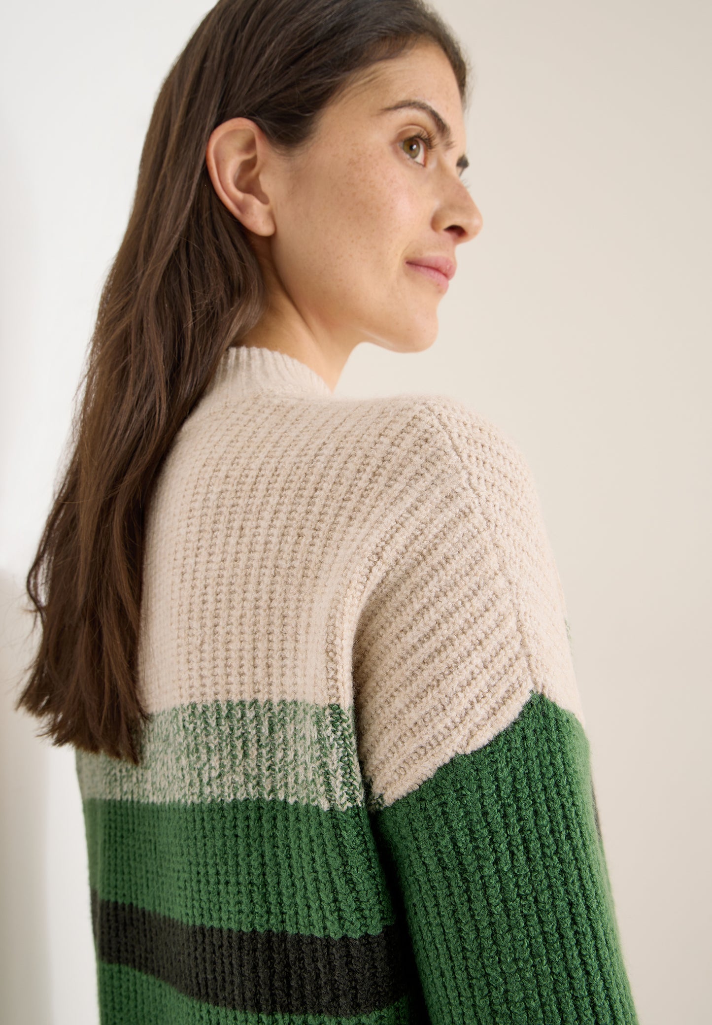 Gestreifter Mouliné Pullover