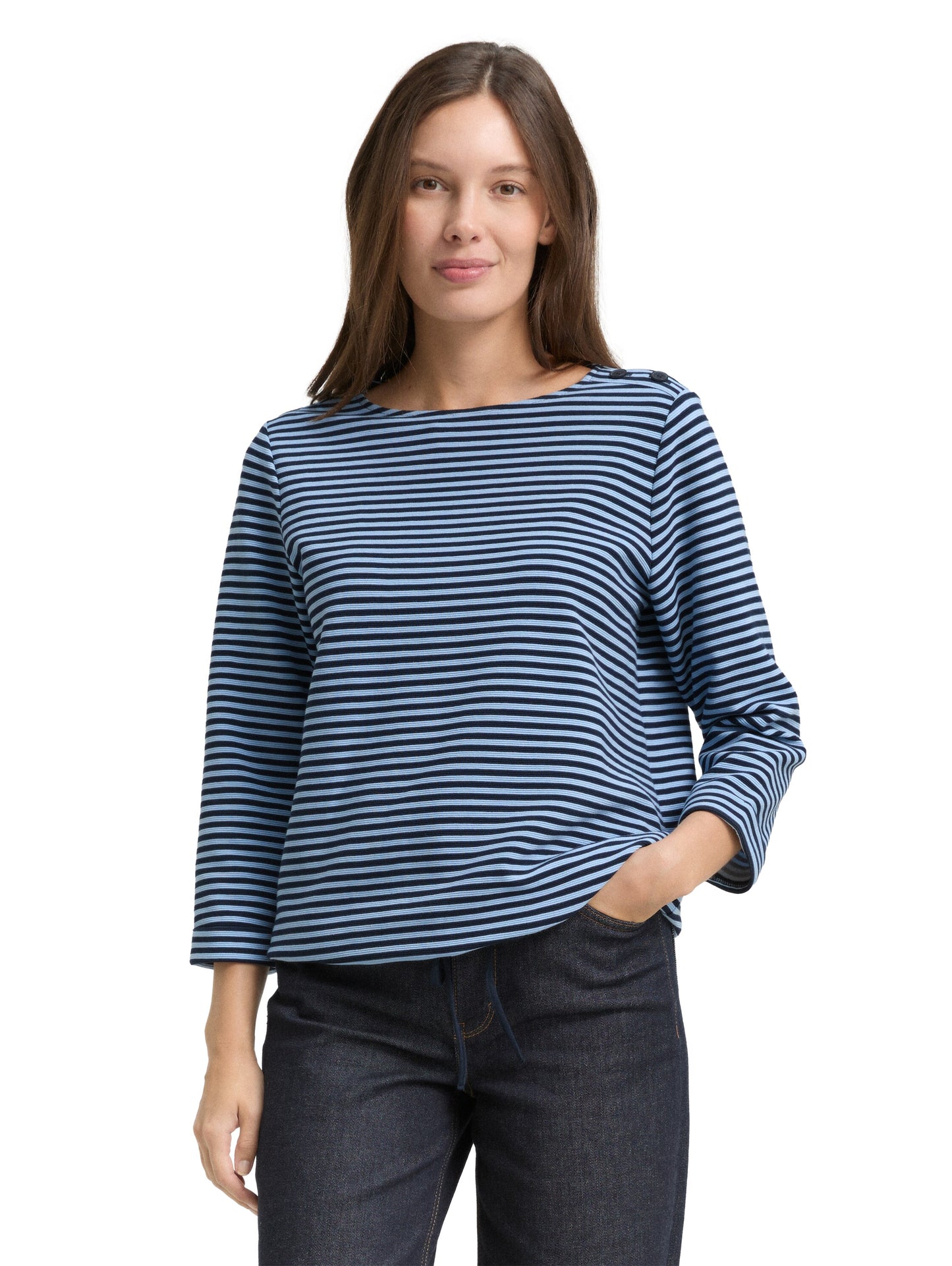 Langarmshirt mit Knopf-Details