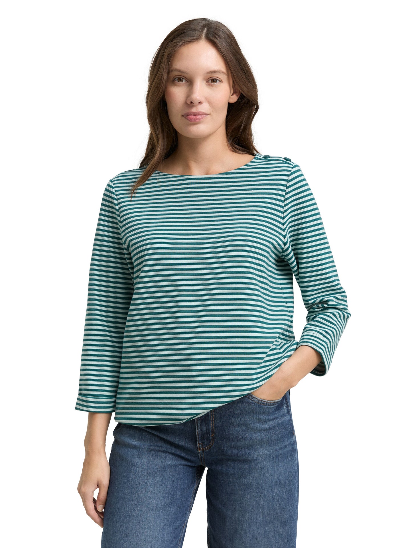 Langarmshirt mit Knopf-Details