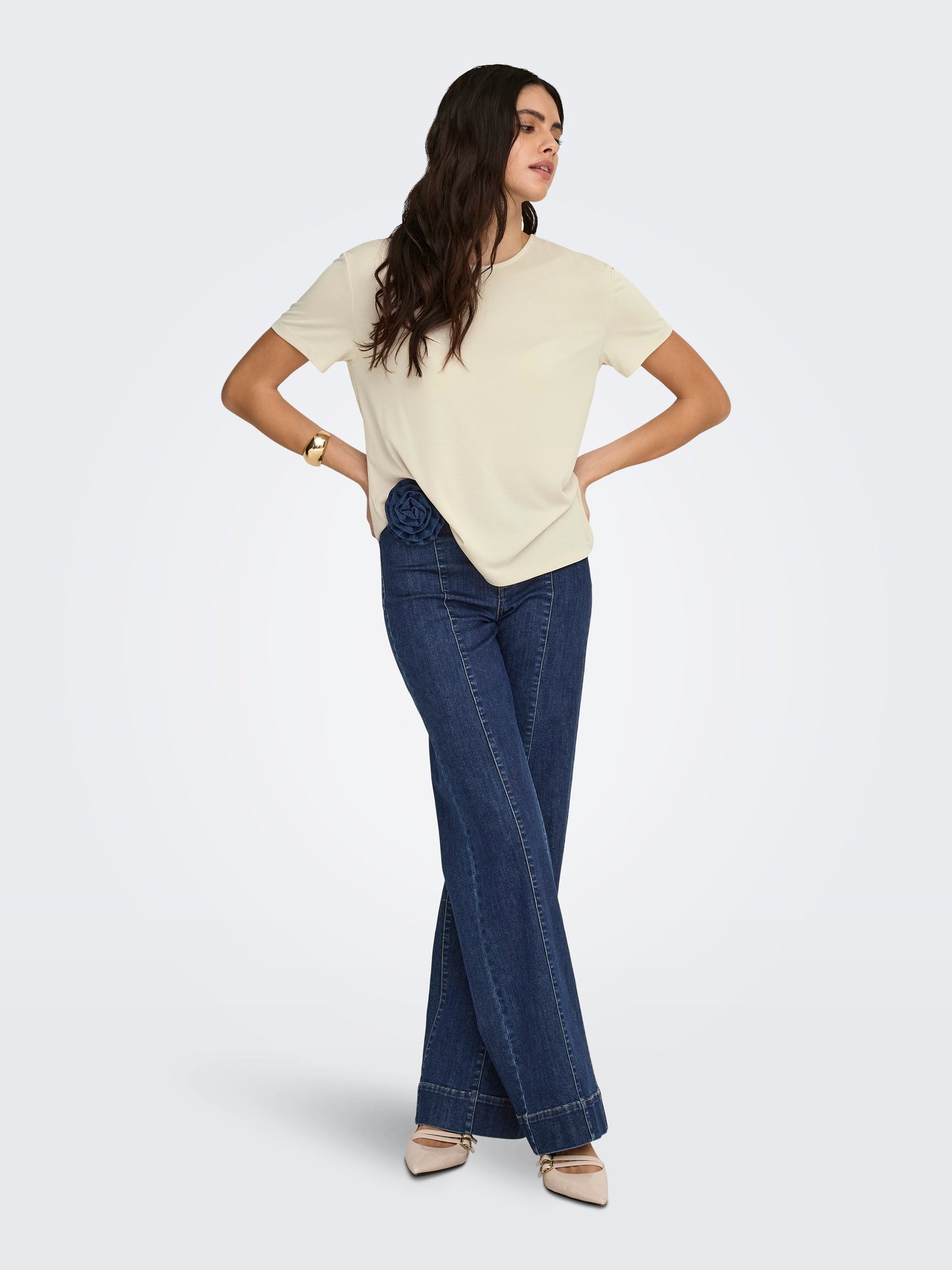 ONLMADISON HW WIDE ROSE BELT DNM GUA