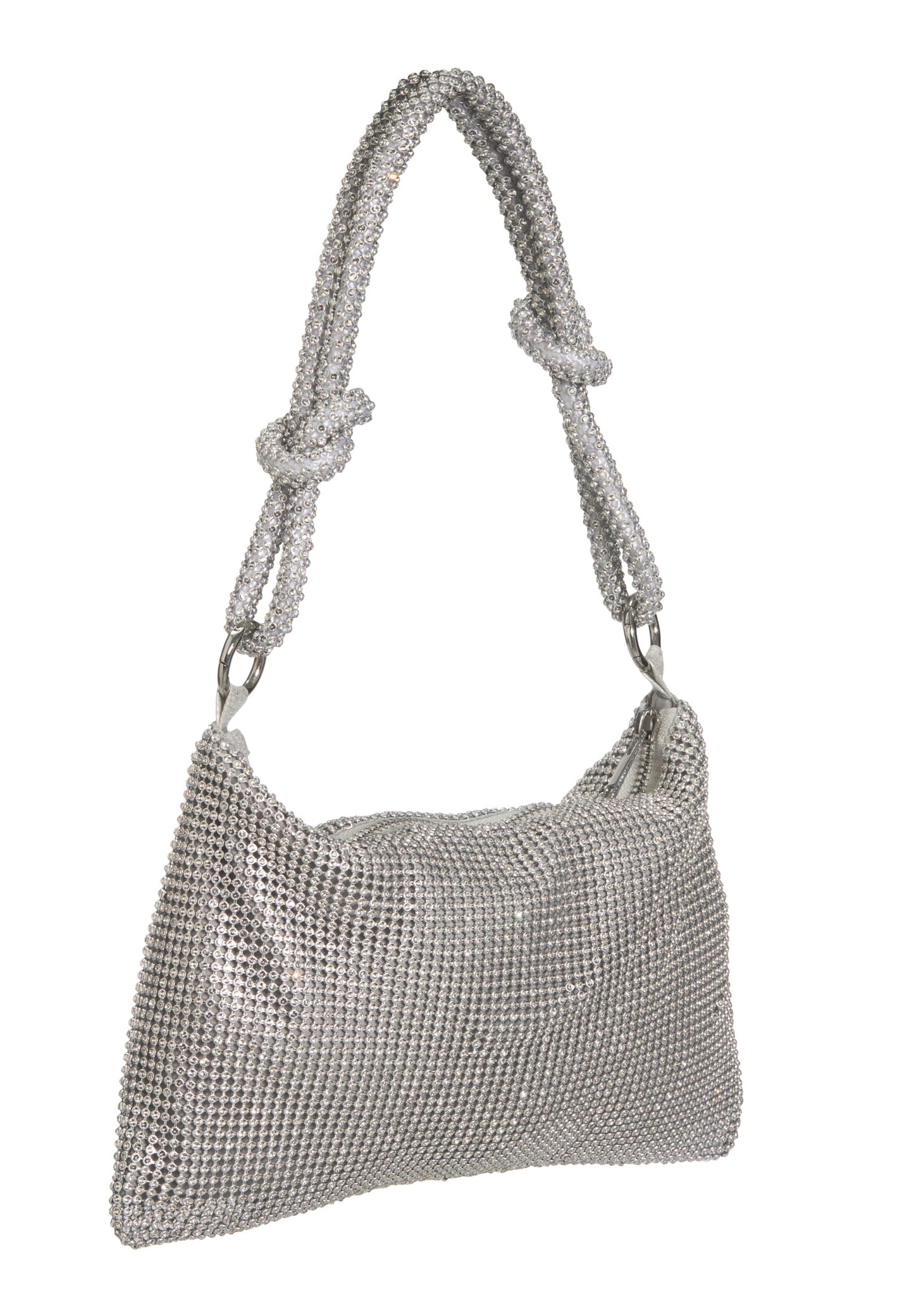 Elegante Handtasche aus glänzendem Strassgewebe