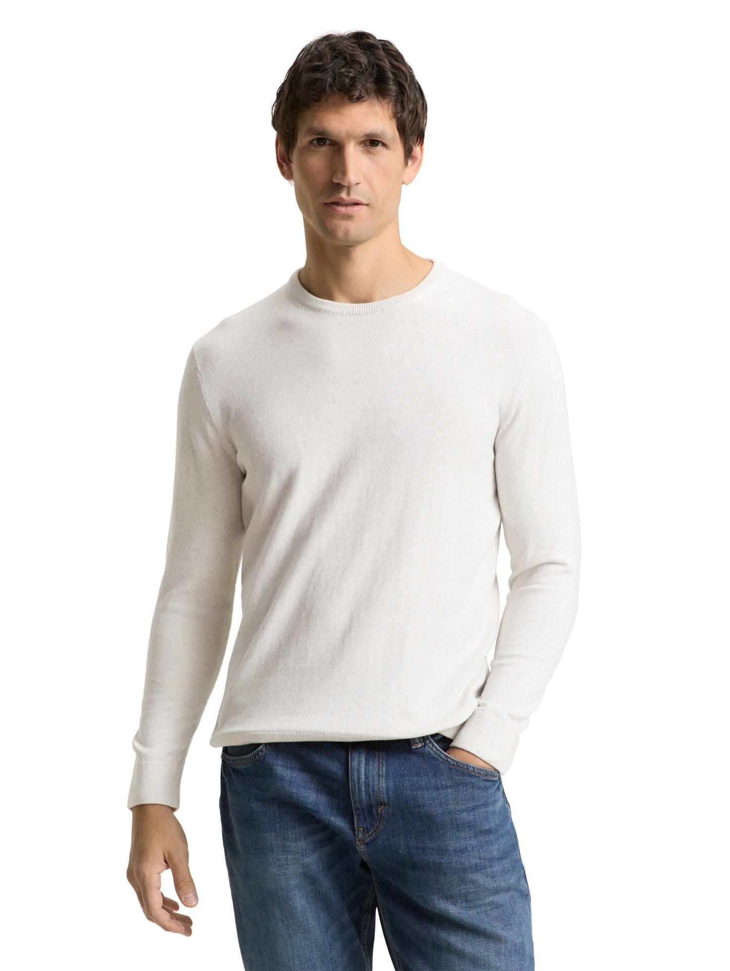 Basic Strickpullover aus Baumwolle