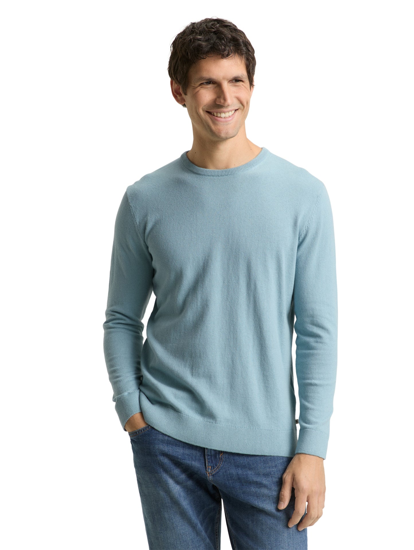 Basic Strickpullover aus Baumwolle