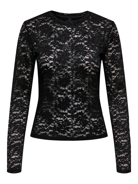 ONLNIKKA L/S O-NECK LACE TOP JRS