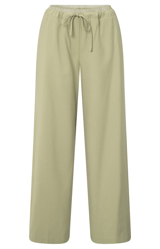 Gewebte Hose mit weitem Bein, SOFT GREEN