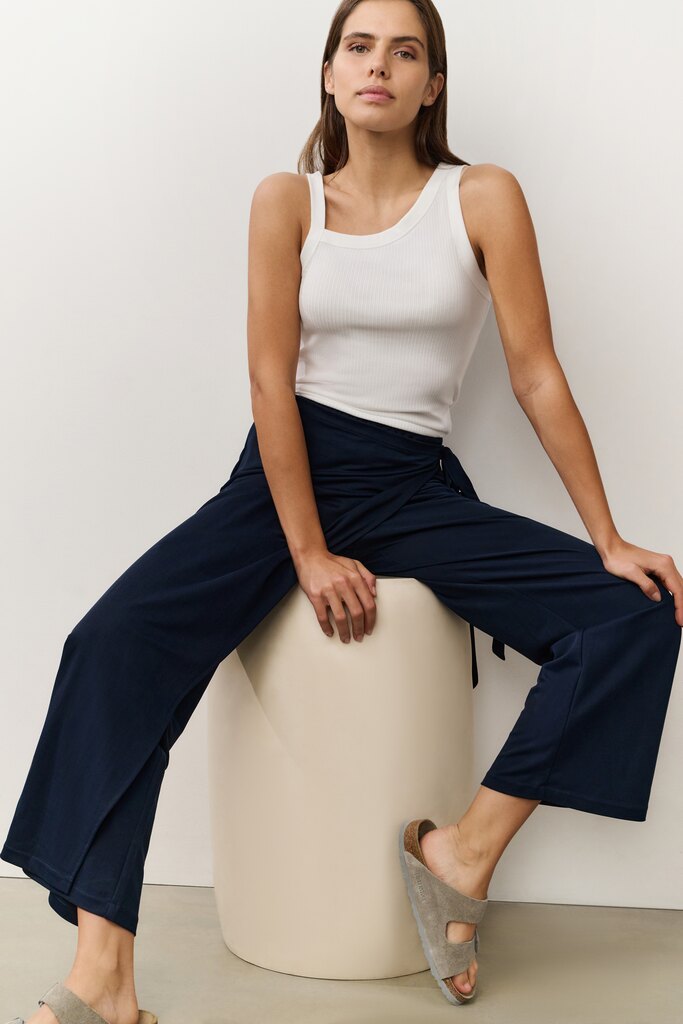 Hose mit Wickelrockeffekt, TOTAL ECLIPSE BLUE