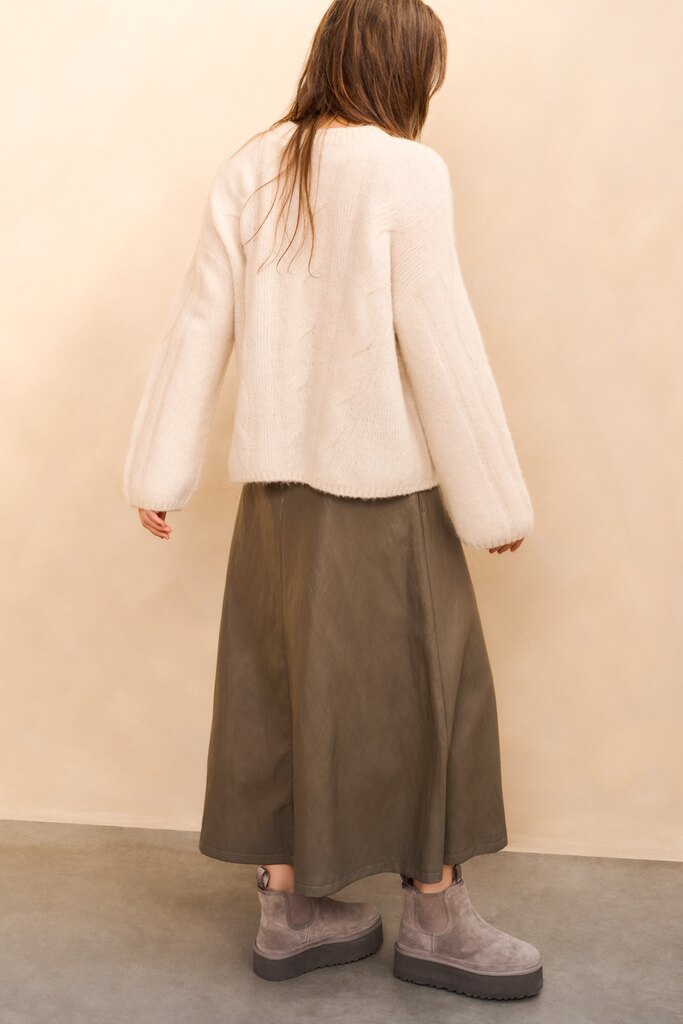 A-Linien-Midirock, DARK TAUPE GREY