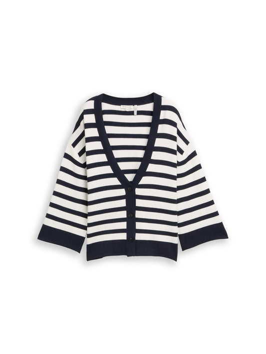 Loose Fit Cardigan mit Streifenmuster