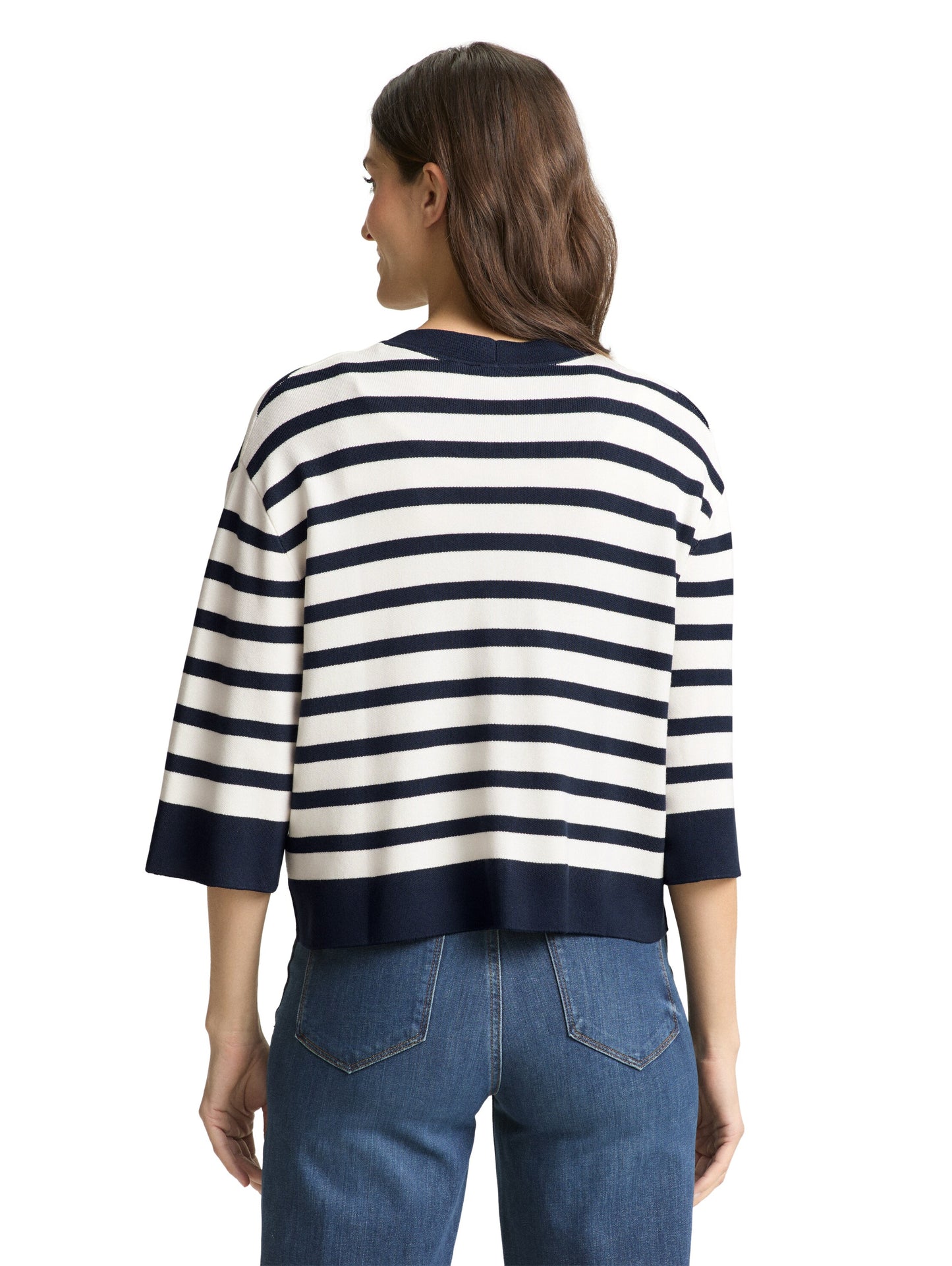 Loose Fit Cardigan mit Streifenmuster