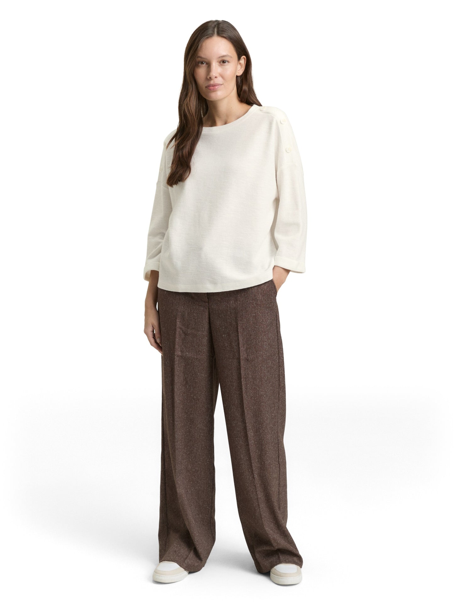 Langarmshirt mit Knopf-Details