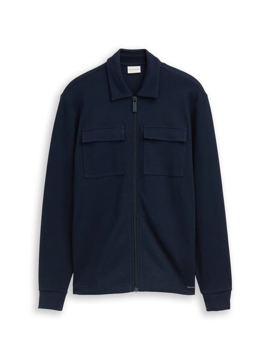 Sweatjacke mit Polokragen