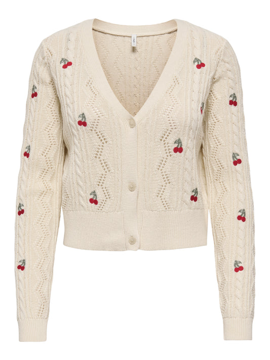 ONLBIRTIE LS EMB V-NECK CARDIGAN KNT