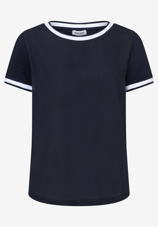 Blusenshirt mit Kontrastabschlüssen