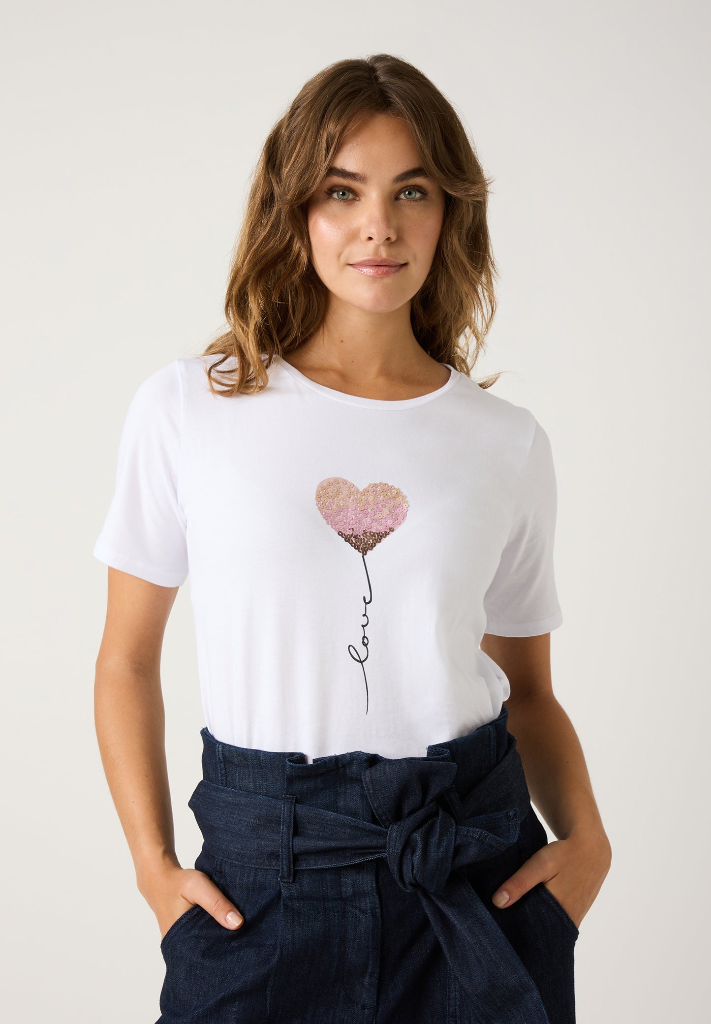 T-Shirt mit Pailletten-Herz
