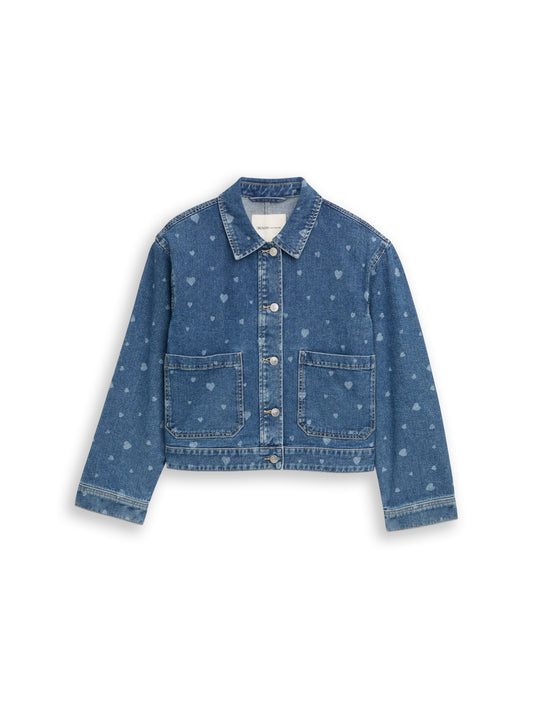 Jeansjacke mit aufgesetzten Taschen