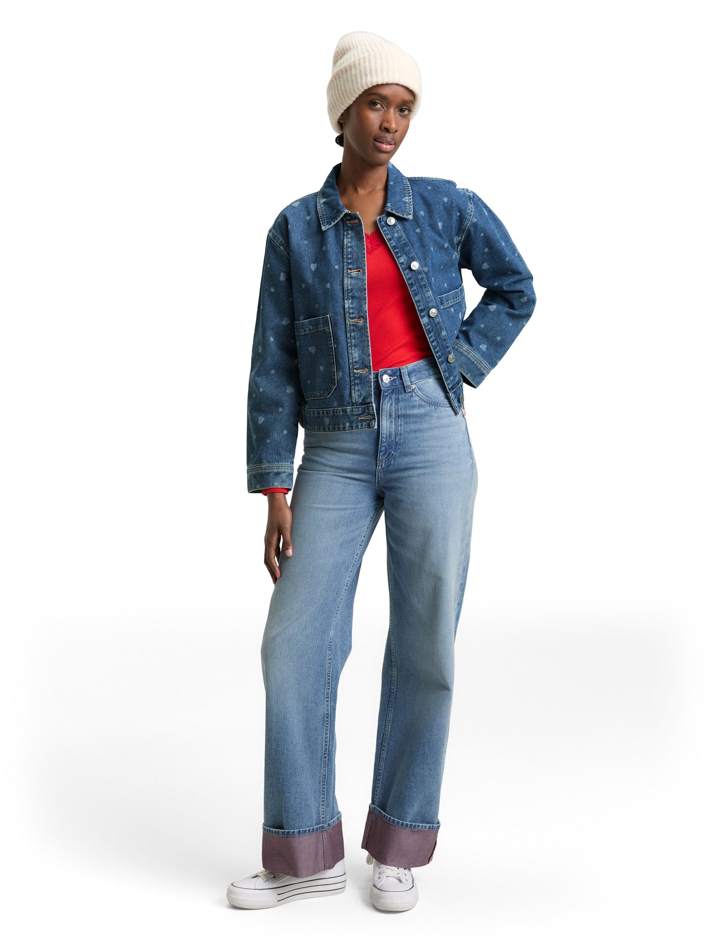 Jeansjacke mit aufgesetzten Taschen