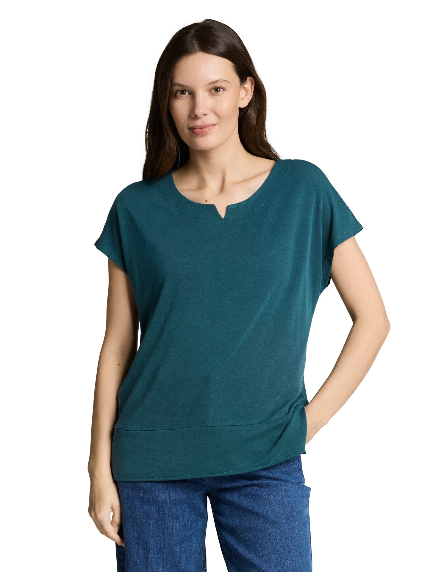 T-Shirt aus Materialmix