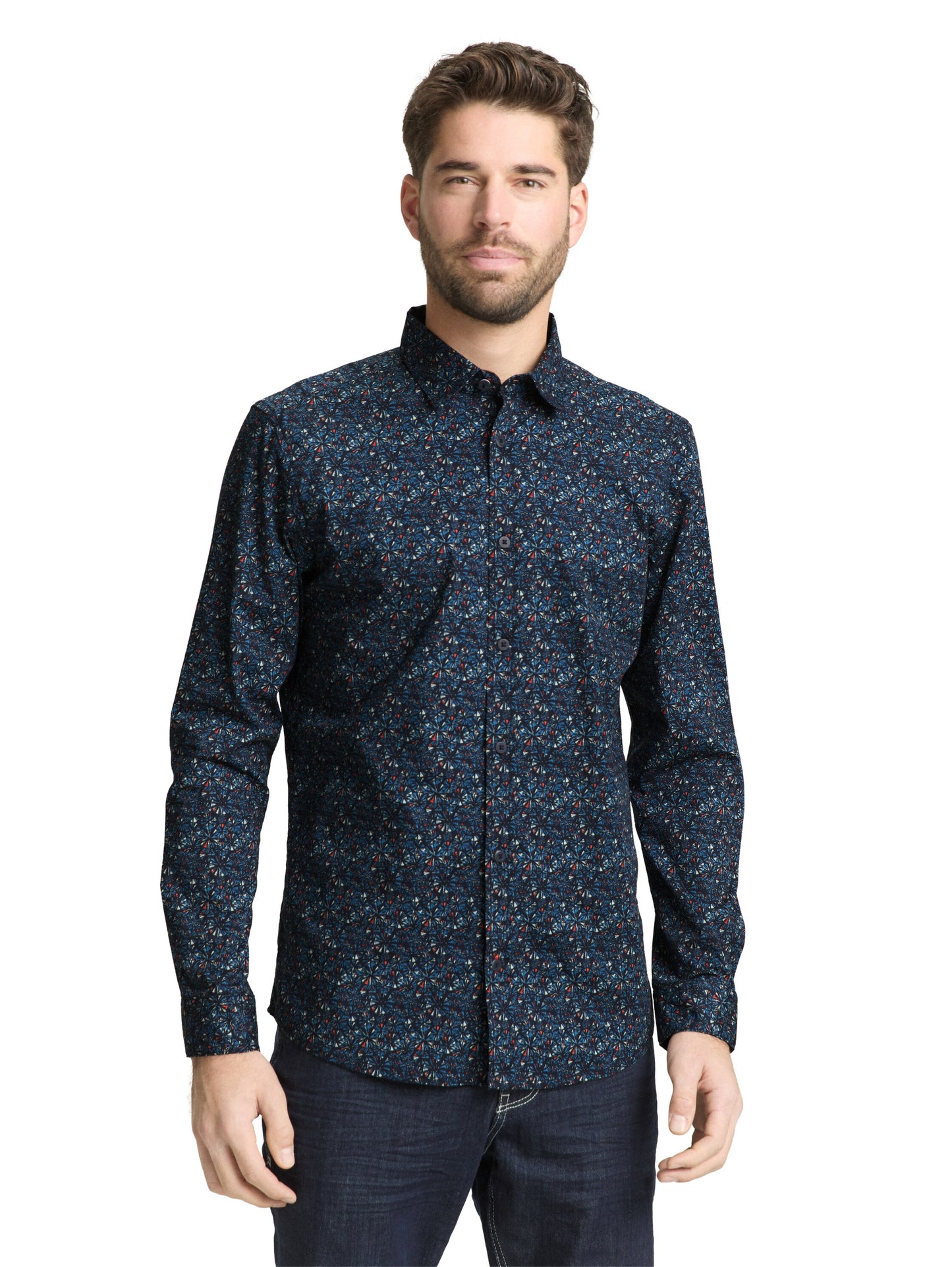 Fitted Hemd mit Muster