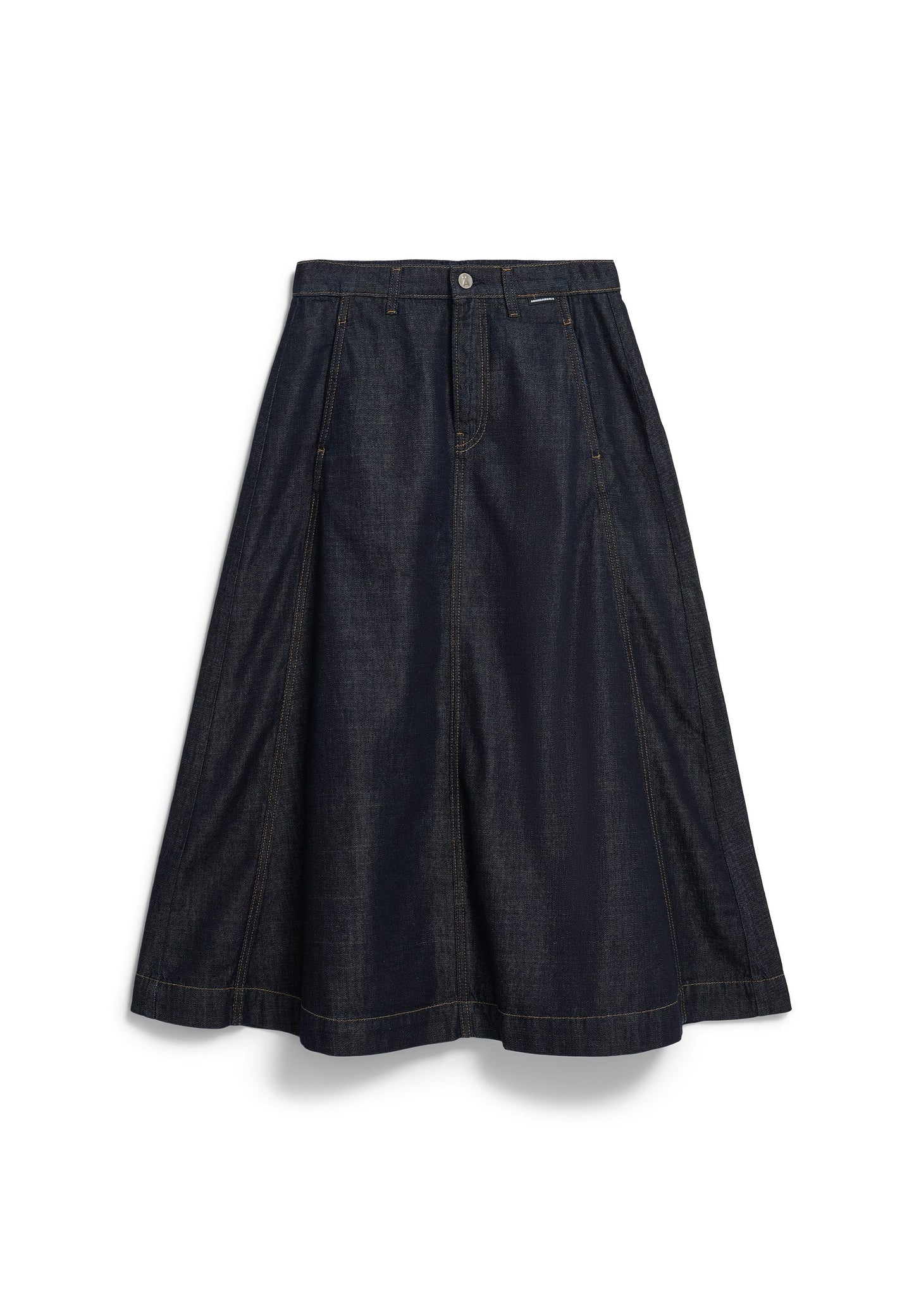 PANELLED DENIM MIDI SKIRT