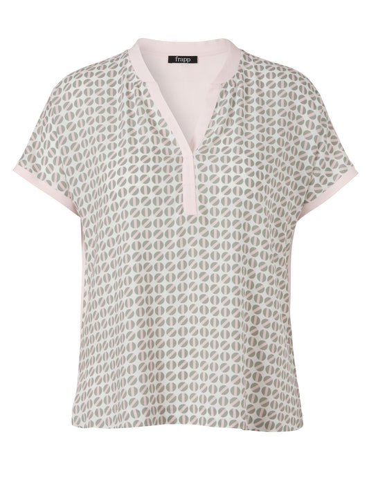 Bluse V-Ausschnitt ohne Arm Druck