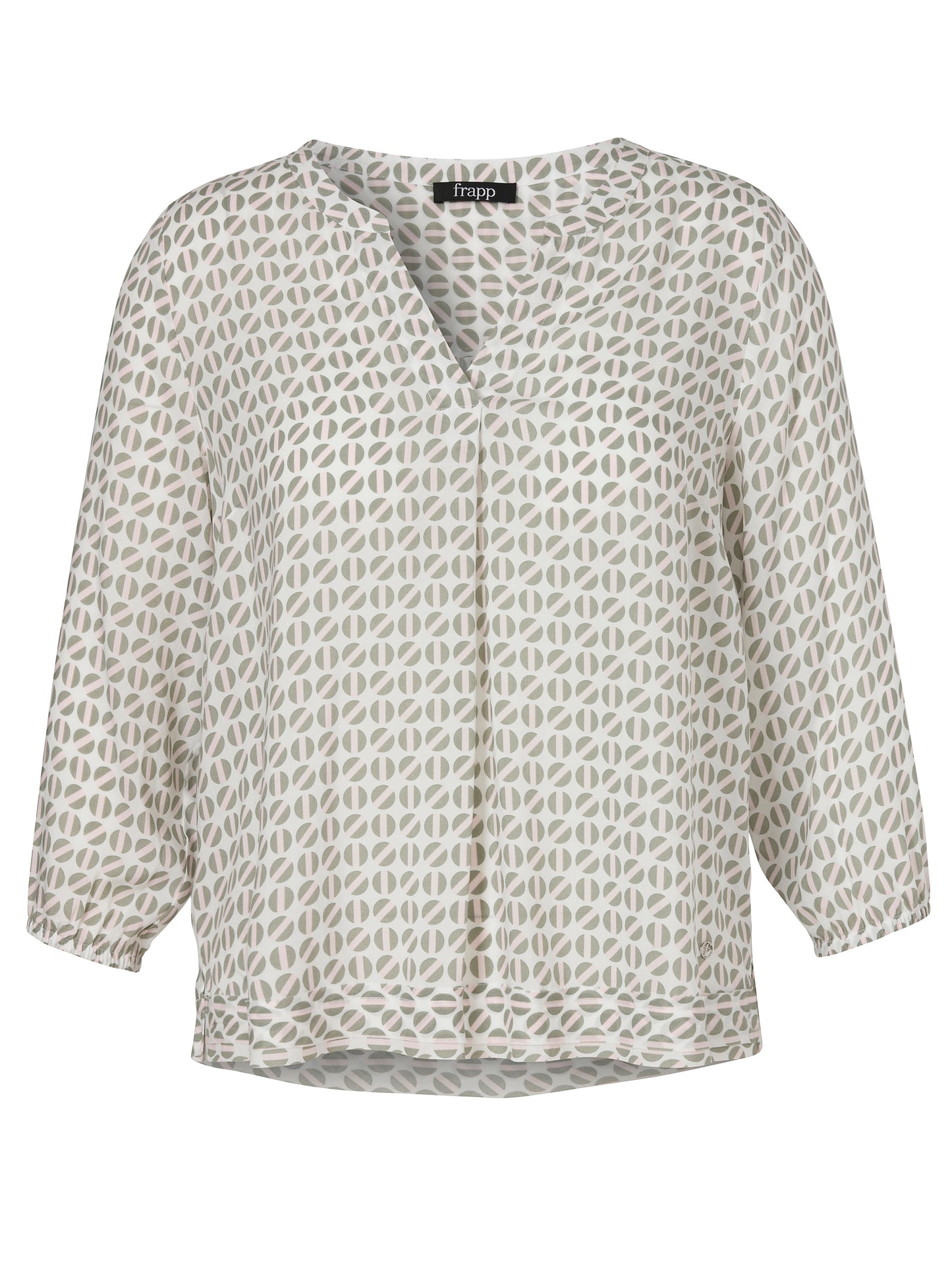 Bluse V-Ausschnitt 3/4 Arm Druck