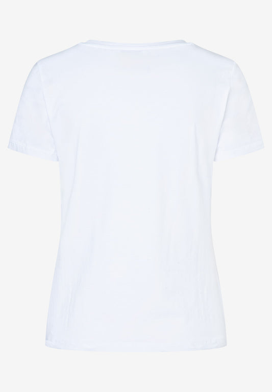 T-Shirt mit Perlenschriftzug