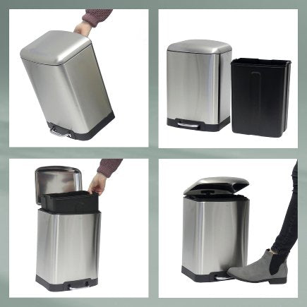 Treteimer Davino Edelstahl silber matt Sil. Close 27,0x23,5x40,0cm 12,, silber matt