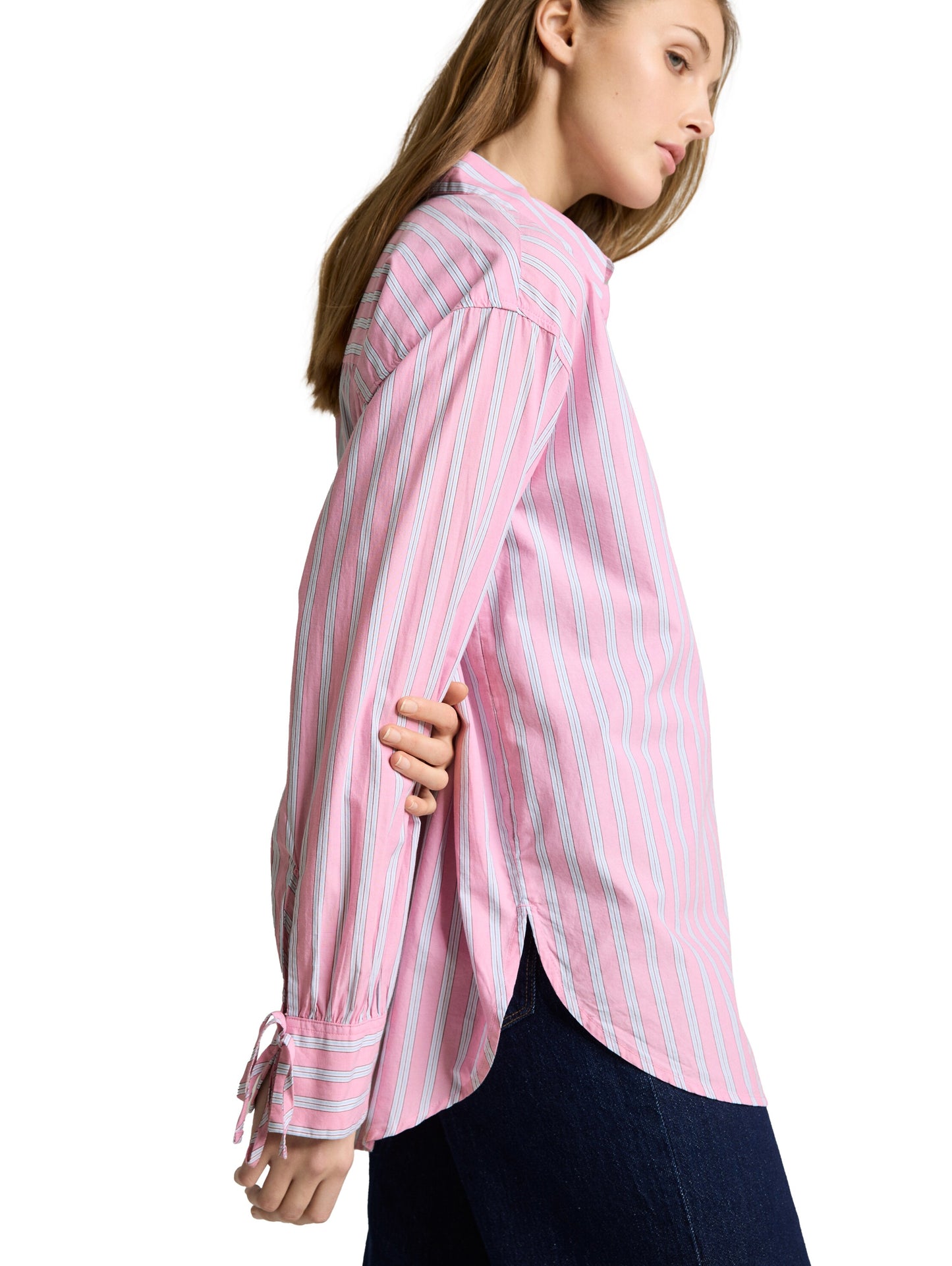 Oversize Hemdbluse mit Streifenmuster