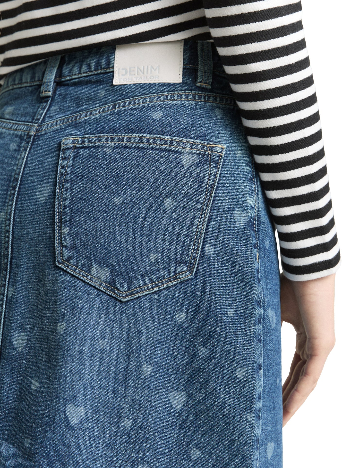 Mini-Jeansrock mit Herz-Print