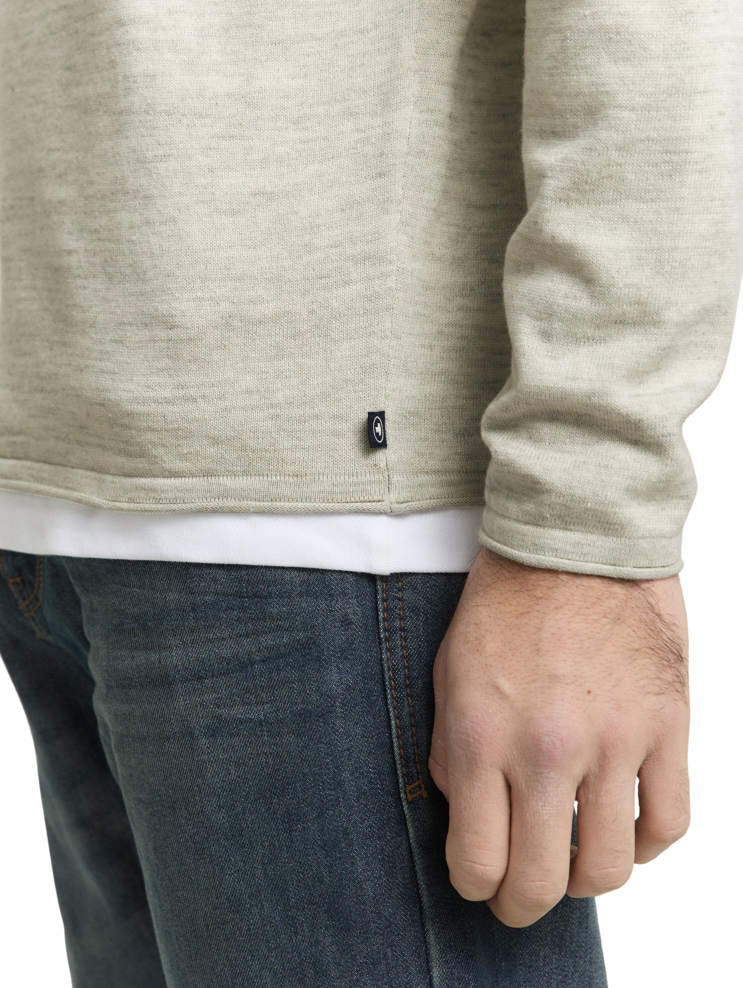 Strickpullover in Melange-Optik