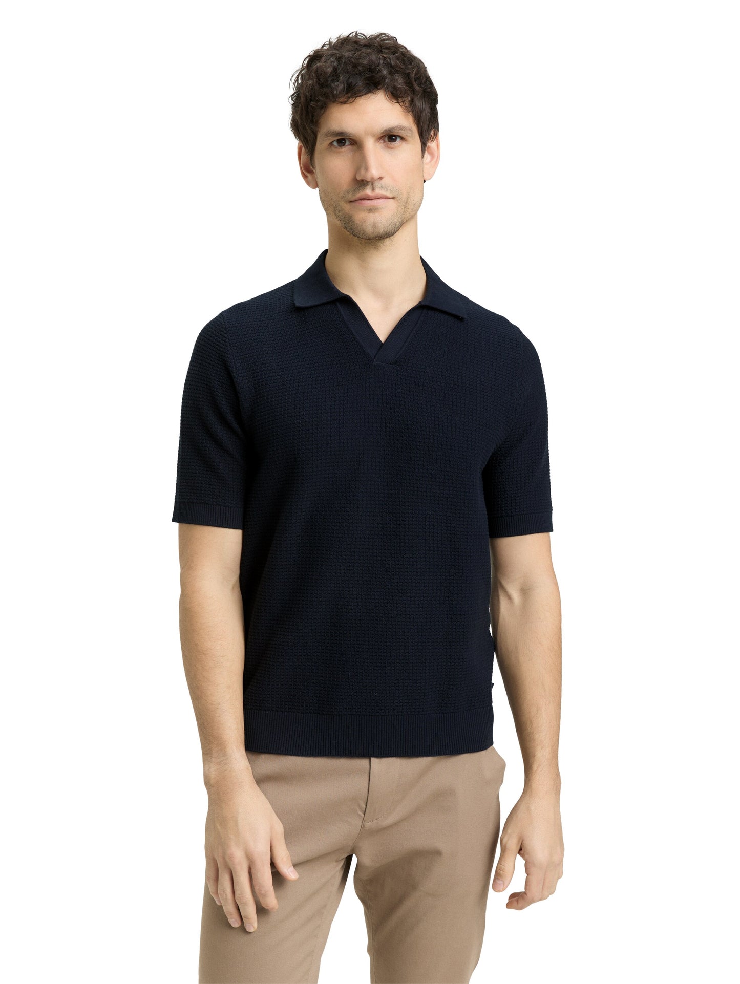 Strickpullover mit Polokragen