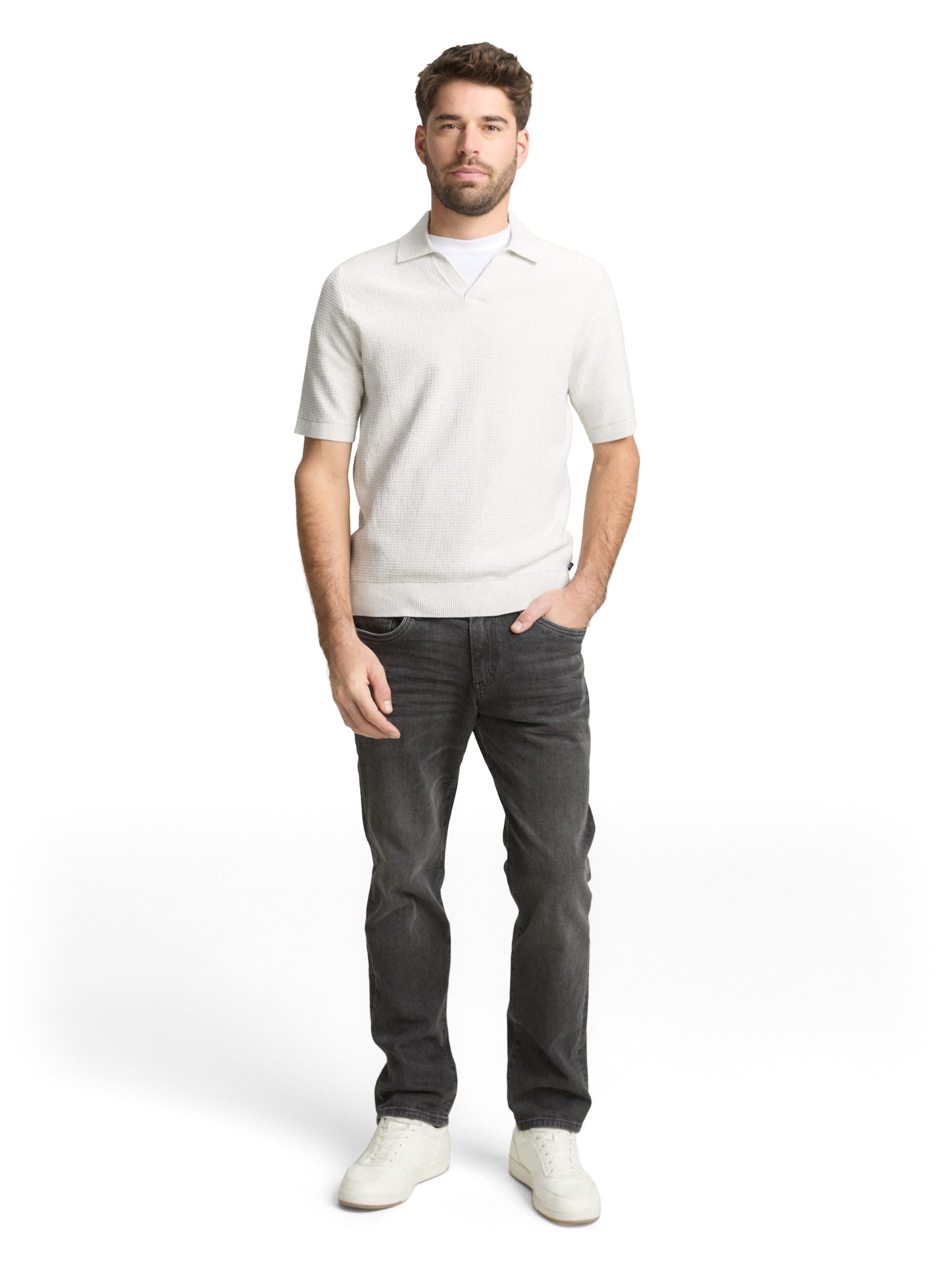 Strickpullover mit Polokragen