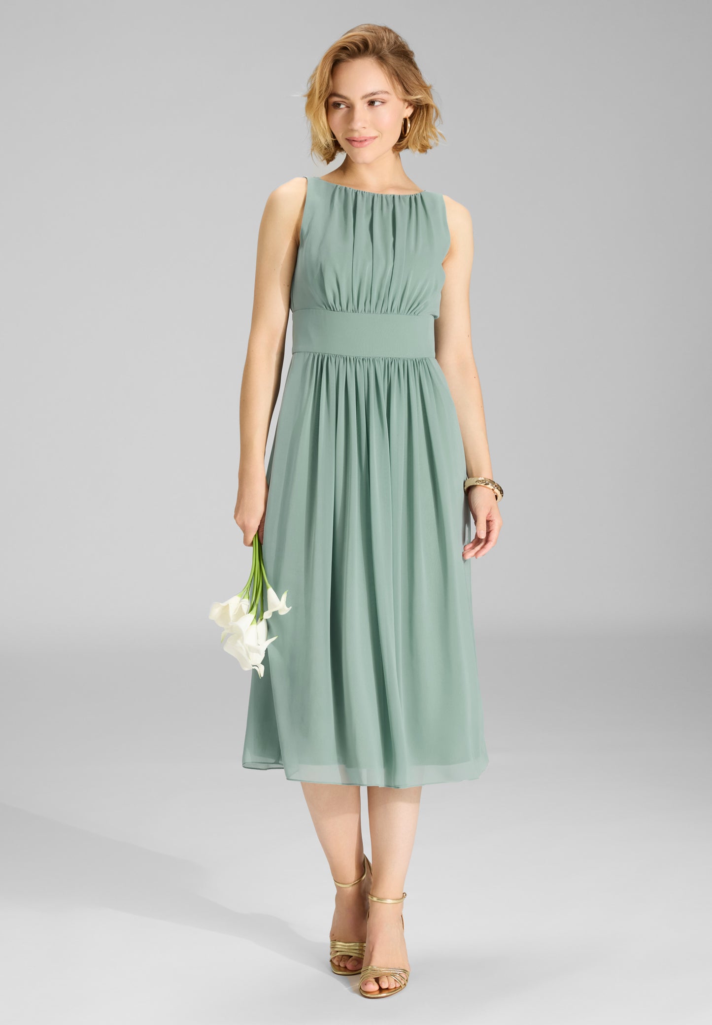 Chiffonkleid mit Taillenpasse