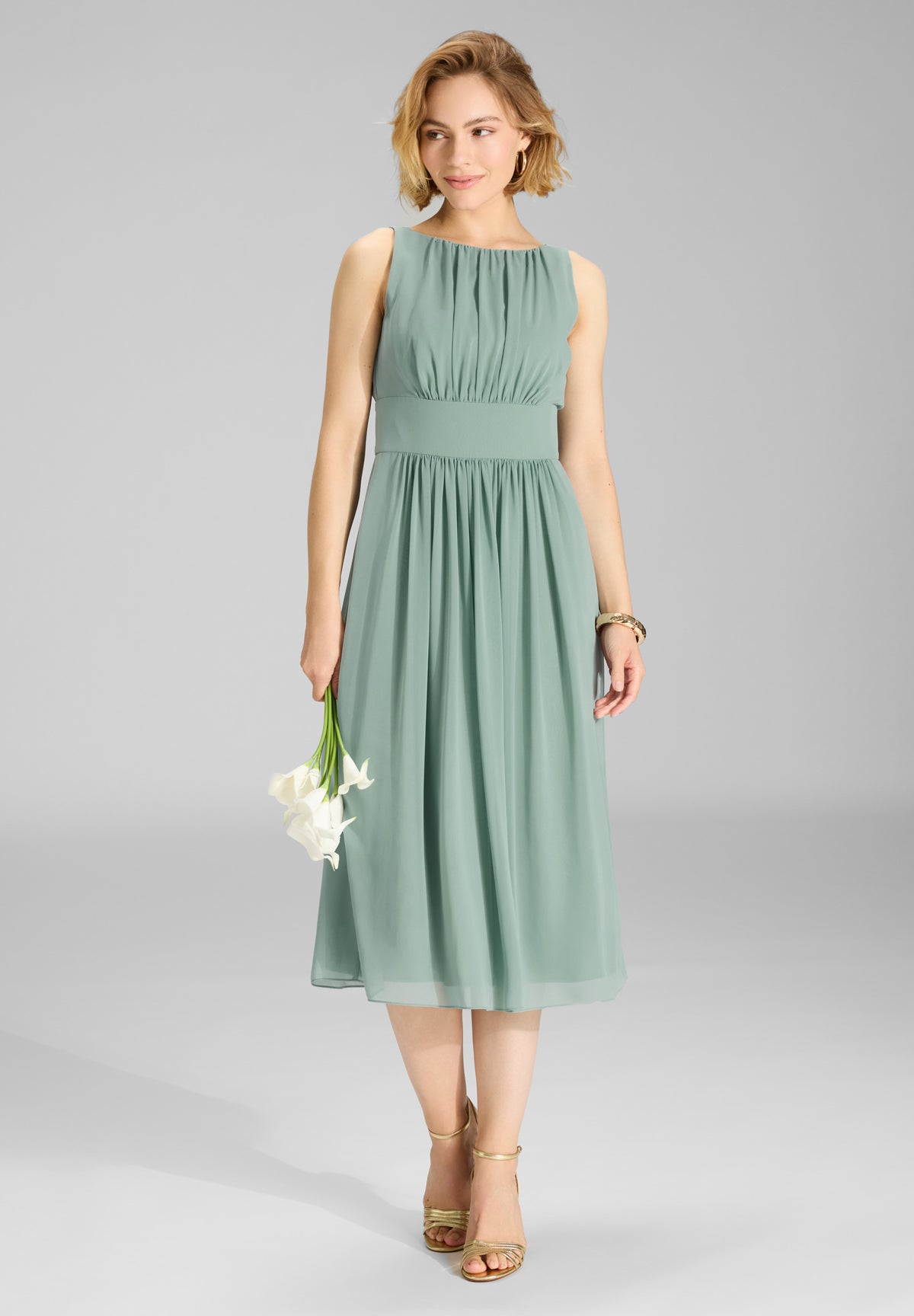 Chiffonkleid mit Taillenpasse