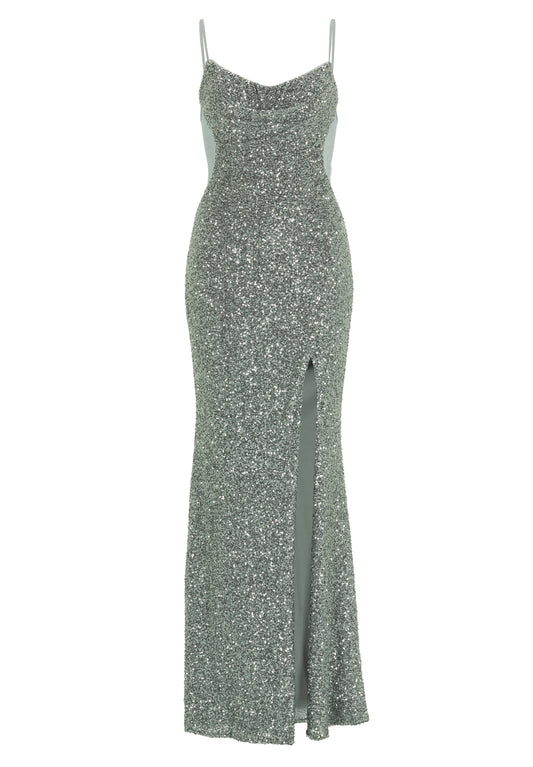 Slipdress mit transparenter Rückenpartie