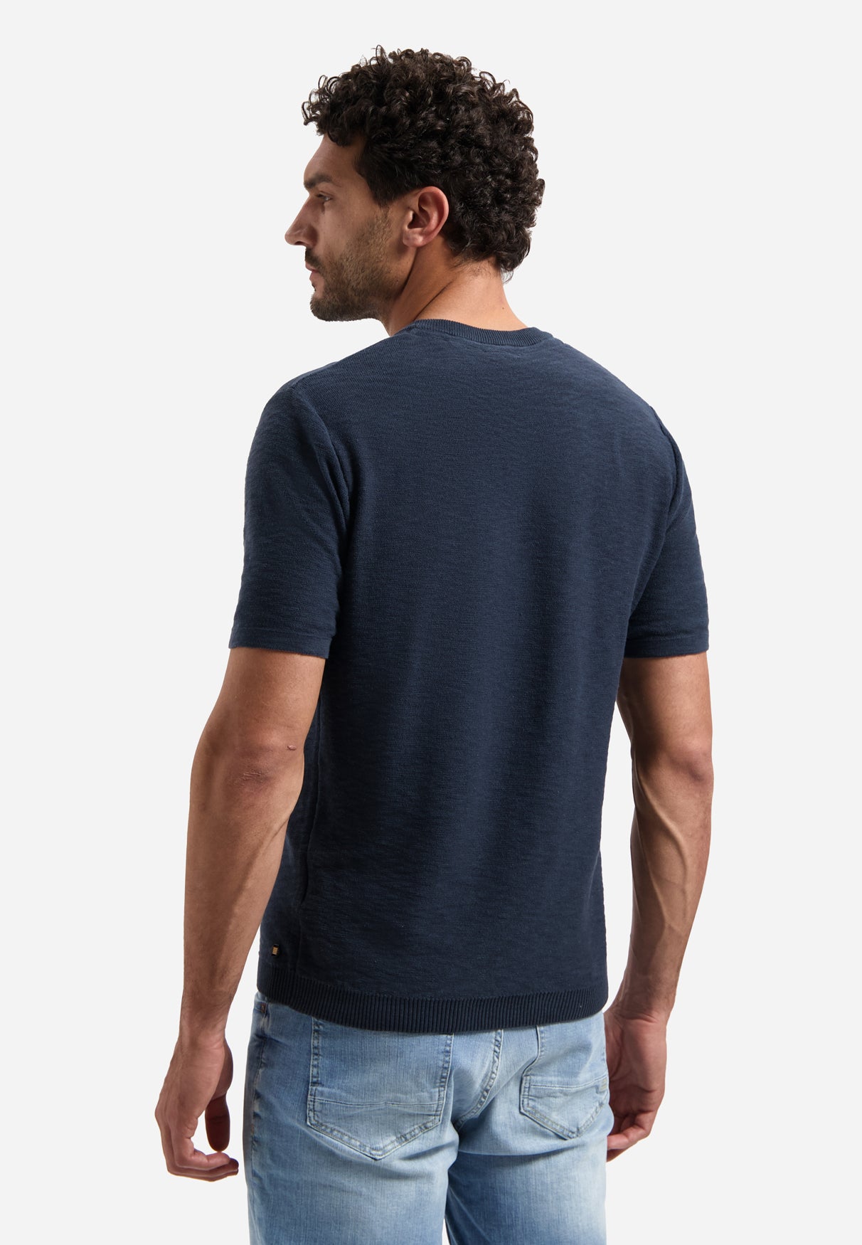 Pullover Short Sleeve Crew Neck Slub