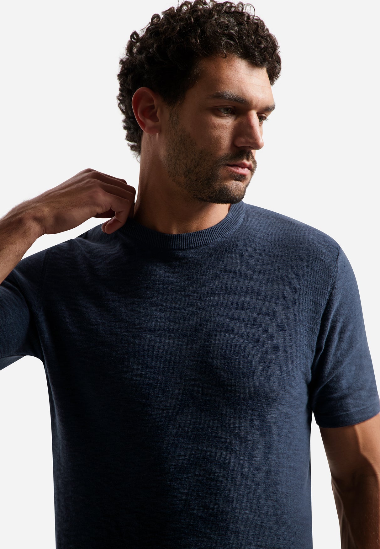 Pullover Short Sleeve Crew Neck Slub