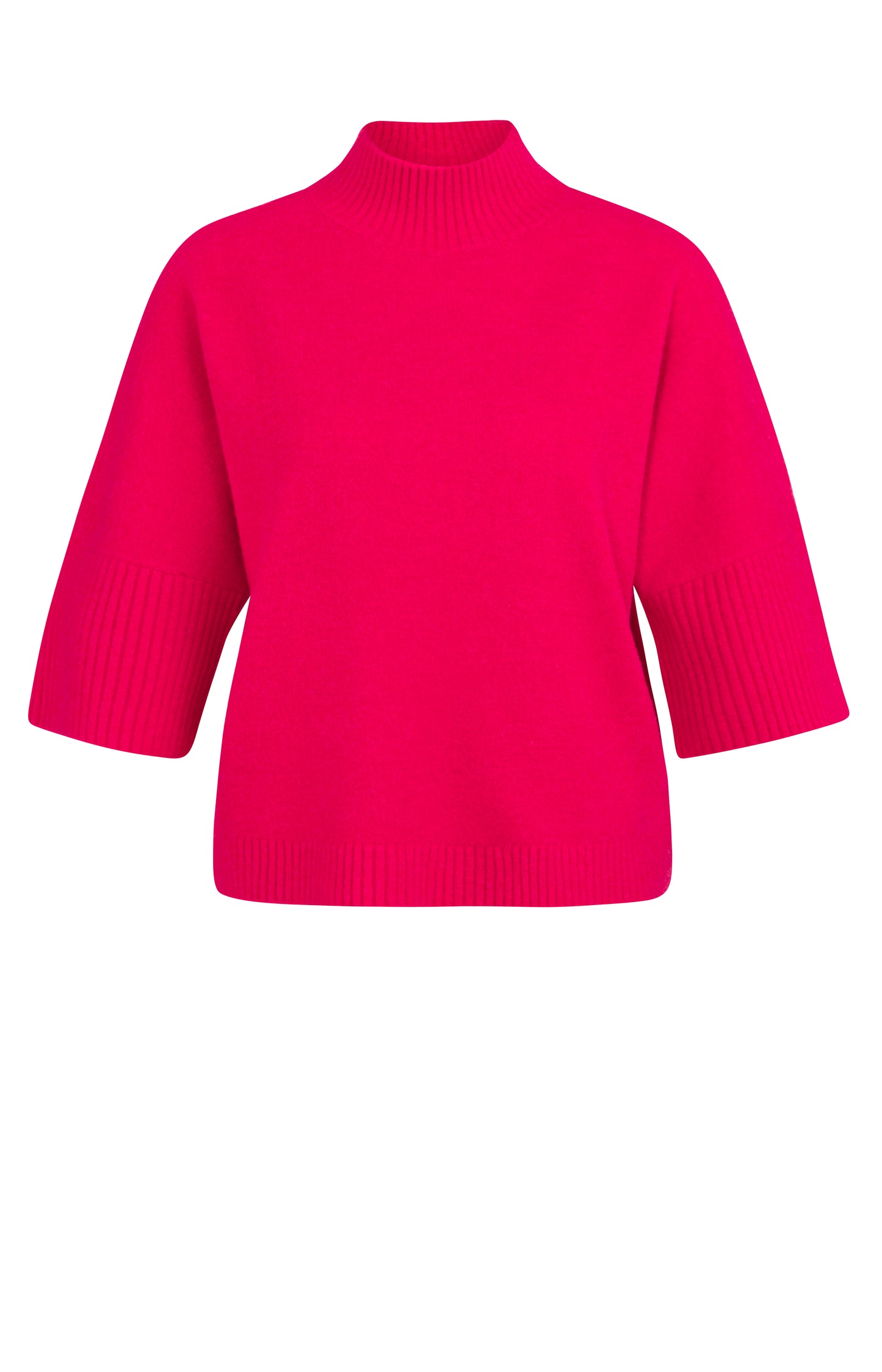Pullover mit gerippten ?rmeln, ROSE RED MELANGE