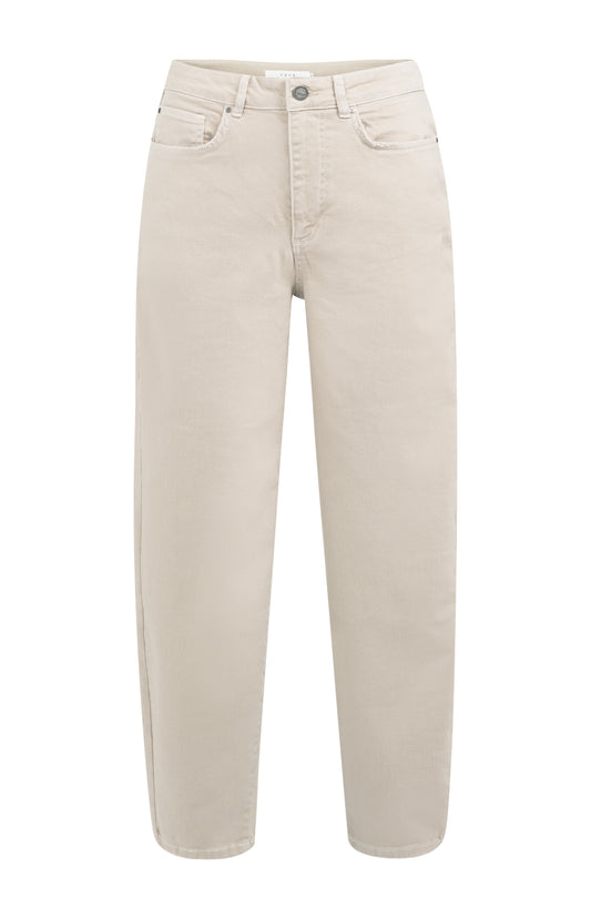 Beige Jeans mit hoher Taille, OXFORD TAN BROWN